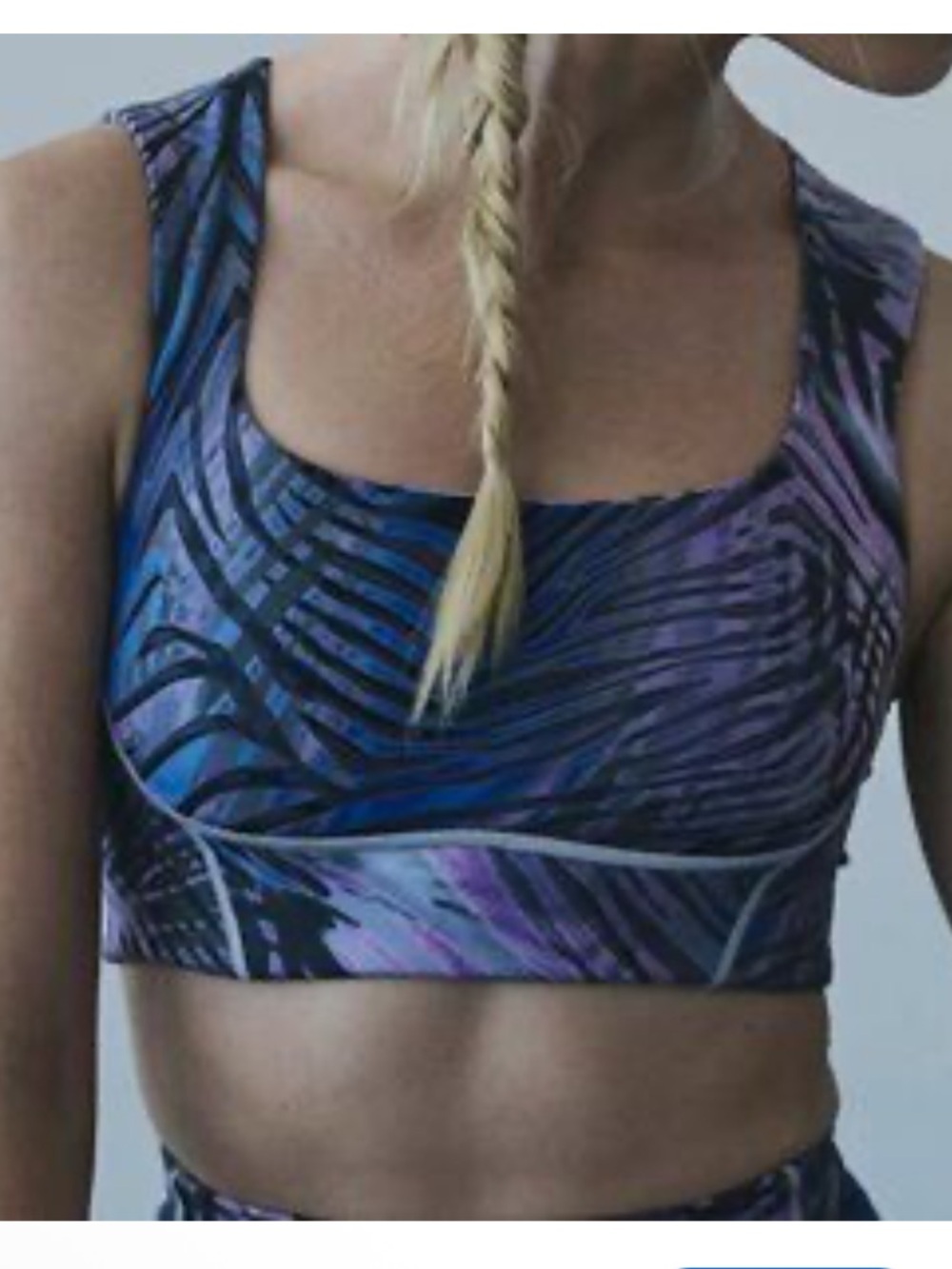FP MovementBlue & Purple Palm-Print Sports Bralette NWT